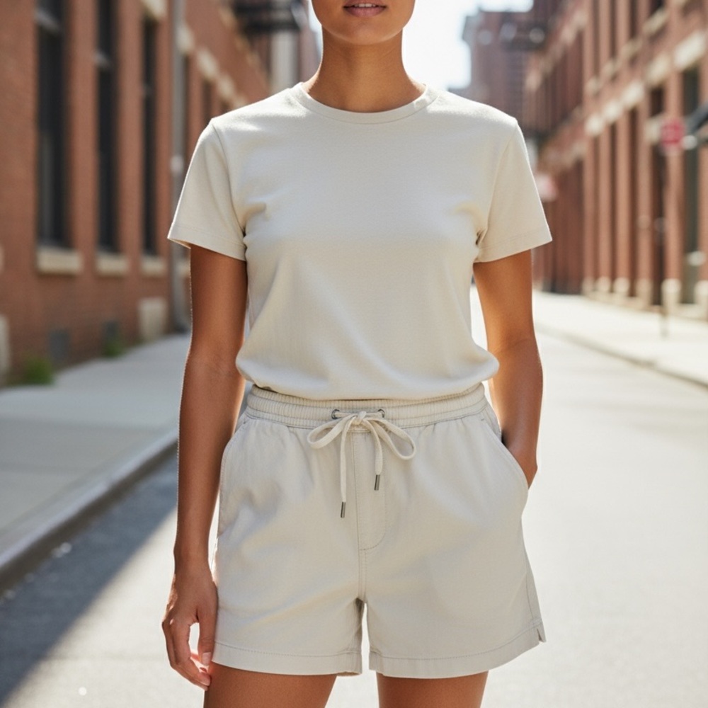 Madewell Cream High‎ Waist Women Shorts